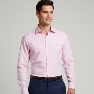 Carolina Herrera Men’s Pink Striped Button Down Shirt - Size 16.5  (L)